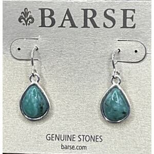 Barse Classic Chrysocolla Earrings- Silver- NWT